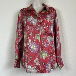 ZARA BLUSA DONNA MANICHE LUNGHE STAMPA FLOREALE | RASO | BOTTONI | PRIMAVERA TAGLIA M - Foto 1 di 6