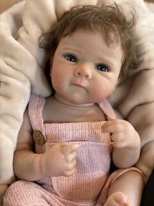 50Cm Washable Bettie Reborn Baby Girl with Rooted Hair Full Body Vinyl Painted S - Picture 1 of 7