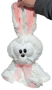 BIG HEAD WHITE BUNNY PELUCHE GIOCATTOLO Pasqua coniglio orecchio peluche produzione magica - Foto 1 di 10