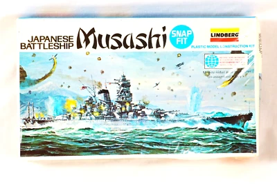 Lindberg MUSASHI 1987 Japanese Battleship Snap-fit 1/1150 Scale Model 843 SEALED - Image 1 of 4