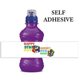 PERSONALISED RUBIK CUBE BOTTLE LABEL FRUIT SHOOT DRINK WRAPPERS STICKER PARTY - Picture 1 of 2
