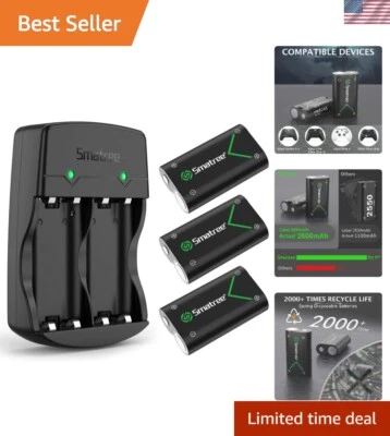 Pack de 3 Baterías Recargables de Alta Capacidad con Cargador para Mandos Xbox Foto 1 de 4