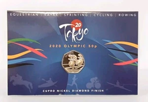 Gibraltar Tokio 2020 Juegos Olímpicos Ciclismo 50p 2021 BUNC. Acabado diamante  - Imagen 1 de 4