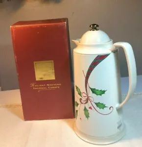 Lenox Holiday Nouveau Thermal Carafe Coffee Pot Holly Berry Christmas with Box - Picture 1 of 1