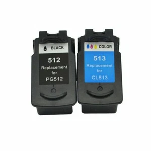 2x Generic Black+Colour Ink PG-512 CL-513 for Canon MP240 MP252 MP260 MP490 - Picture 1 of 3