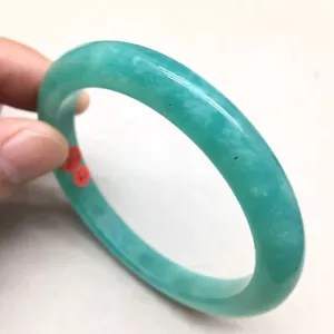 Bracciale 59mm Ghiaccio Naturale Amazzonite Mozambico Pietra Preziosa Lucida AAA - Foto 1 di 3