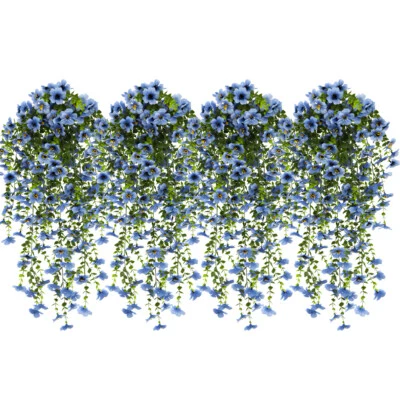 4 Piezas Flores Artificiales, Plantas Colgantes de Plástico para Decoración Colgante de Porche Exterior Foto 1 de 4