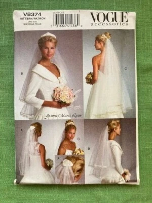 NEW Vintage Vogue Accessories Pattern V8374 Bridal Veils & Headpieces Weddings - Image 1 of 3