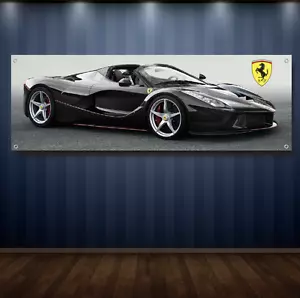 Ferrari 1' X 3' Garage Banner, 13oz Vinyl - FREE SHIPPING Racing Black New - Foto 1 di 5