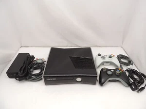Microsoft Xbox 360 Slim Console Model 1439 w/ 2 Controller and AV cable - Picture 1 of 9