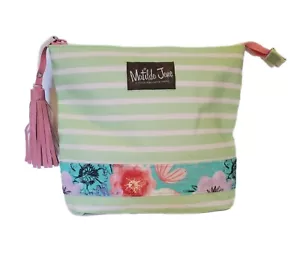 Bolsa de Cosméticos de Viaje Matilda Jane Bolsa Floral/Rayas Rosa Pastel Borla Cremalleras - Imagen 1 de 7
