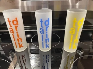 3 Morgan MCM Frosted/Satin TALL DRINK Tom Collins Cooler Glasses Barware - Picture 1 of 6