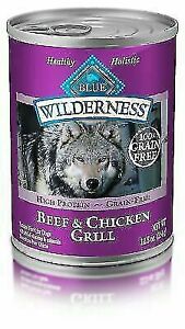 12 PACK Blue Buffalo Wilderness BLU00588 Beef and Chicken Grill Adult Dog Food