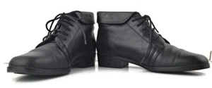Damen schwarze Leder Stiefeletten 7M niedriger Blockabsatz SCHNÜRUNG sehr guter Zustand! - Bild 1 von 17