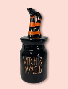 Rae Dunn WITCH AND FAMOUS Canister With Figural Lid Witch's Legs New in Box - Picture 1 of 4