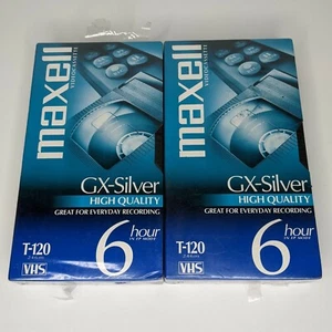 Maxell Standard Grade T-120 Leer Neu Videokassette 2 Einzeln Versiegelt - Bild 1 von 3