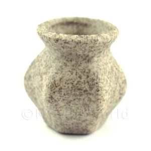 Dolls House Miniature Handmade Ceramic Stoneware 6 Sided Vase - Picture 1 of 1