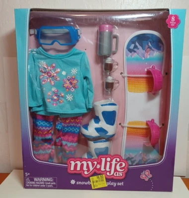 MY LIFE AS SNOWBOARDER ￼PLAY SET 8 PIECES NEW 5+ - Image 1 of 3