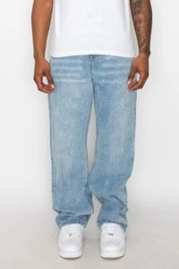 Victorious Men's Essential Loose Fit Baggy Wide Denim Jeans Pants DL999EY - Picture 1 of 39