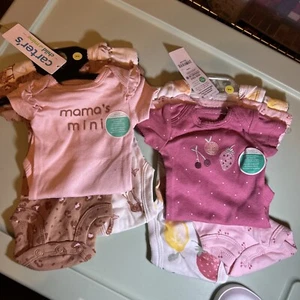Darling 6 Pc Carters Child of Mine Preemie One- Piece Bodysuits for Baby Girl - Picture 1 of 7
