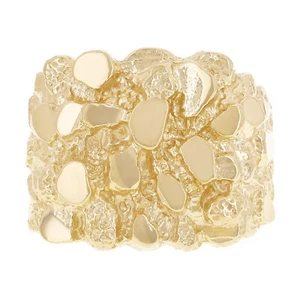 Herren 14k Gelbgold massiv Nugget Ring 10,5 - 18,3 mm 13,8 Gramm - Bild 1 von 5