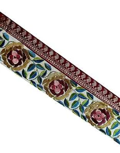 Vintage Saree Border India Decorative Trim Antique Embroidered Ribbon Silk Sari - Picture 1 of 8
