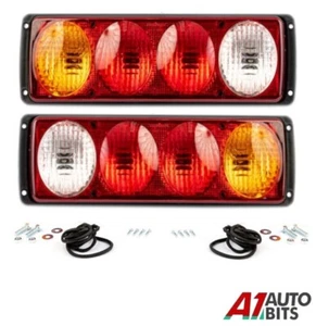 Pair Recovery Rear Truck Trailer Tail Lights Caravan Bulbs Operating Lamps Lorry - Picture 1 of 7