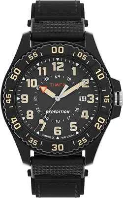 Timex TW4B26300, Men's "Expedition Acadia" Black Nylon Watch, Indiglo, Date, NEW - Image 1 of 2