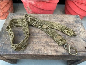 1800's Antique Old Rare Brass Hanging Chain Rope Chain Belt Double Coin Belt - Picture 1 of 12