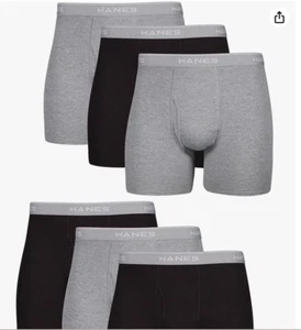 Hanes Men's Boxer Briefs, Soft and Breathable Cotton Underwear with ComfortFlex - Picture 1 of 5