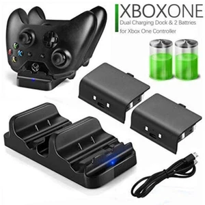 2X Battery Pack For Xbox One S/X/Elite Controller Dual Charger Dock Station Set - Picture 1 of 11