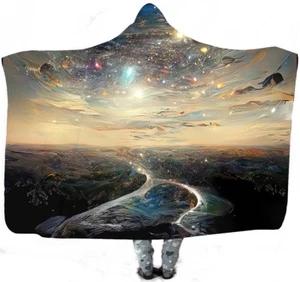Rivers On A Alien Planet Hooded Blanket, Very Warm #10 - Picture 1 of 8
