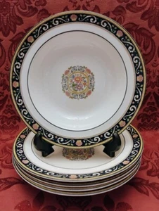 Wedgwood Runnymede Blue China Rim Soup Bowls - Set of 5 - Very Nice! - Picture 1 of 4