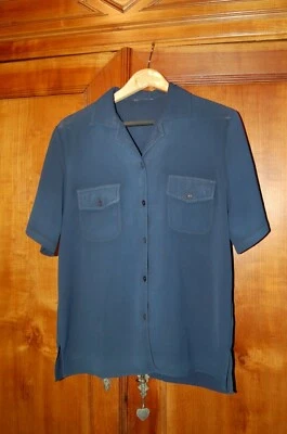 Camicetta seta, Blu,usata, vedi misure - Immagine 1 di 4