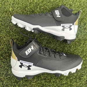 Botines de béisbol Under Armour Bryce Harper 7 negros blancos dorados para hombre talla 10” - Imagen 1 de 8