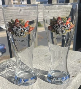 ZWEI RAINFOREST CAFE ATLANTIC CITY 8,25" HOHE BIERGLÄSER - Bild 1 von 7