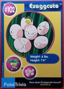 Exeggcute #102 POKETRIVIA POKEMON LA PRIMA CARTA FILM BURGER KING ID218 - Foto 1 di 2