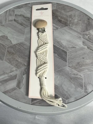 Shabby Chic Cream Macrame Accent Decorative Pacifier Strap Infant/Toddler Unisex - Image 1 of 4