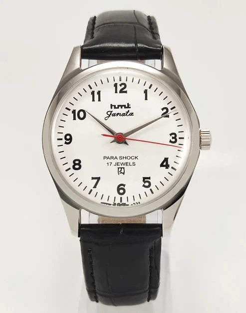 Reloj de pulsera HMT Janata esfera blanca Para Shock 17 joyas cuerda manual para hombre Foto 1 de 4