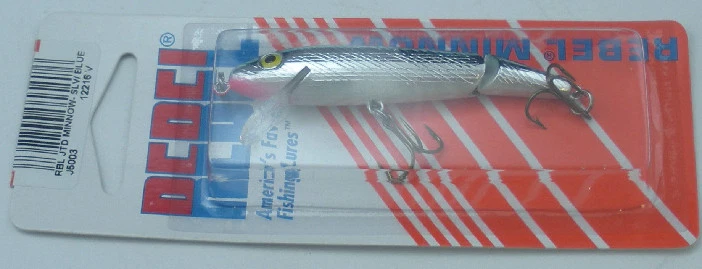 Rebel J5003 2 1/2" flutuador articulado minnow corredor raso 1/8 oz prata/preto - Imagem 1 de 4