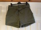 Ladies khaki paper bag waist shorts by Primark size 18 BNWT