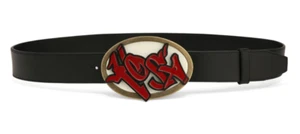 Naked Wolfe Kosa Black Leather Belt + Oversized Kosa Buckle, 36in/95cm RRP $300 - Bild 1 von 4