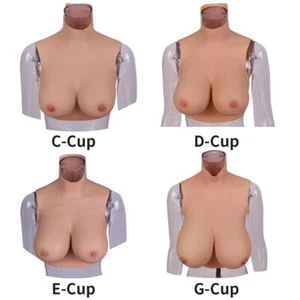 Realistic Bloodshot Silicone Breast Forms C-G Cup Breast Plates for Crossdresser - Picture 1 of 15