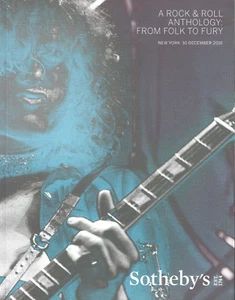 Sotheby's Catalogue, A Rock & Roll History Anthology: from Folk to Fury. 2016 - Picture 1 of 1