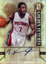 Brandon Knight 2011-12 Gold Standard Golden Futures Auto Autograph #BK Pistons