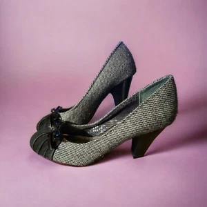 Style&co Women's 3" Heel Black and White Size 8M Fabric Tweed & Suede Design - Picture 1 of 6