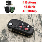 Hq Fits To Jaguar X Type S Type Xj 4 Button Remote Key Fob 433mhz +uncut Blade