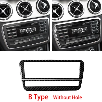 2Pcs Carbon Fiber Console CD Panel Trim For Mercedes Benz B Class W246 2012-2018 - Image 1 of 4