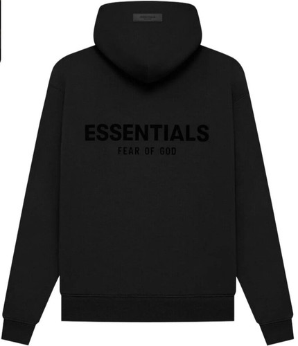FEAR OF GOD Felpa con cappuccio Essentials paura di Dio nera elasticizzata limousine taglia GRANDE