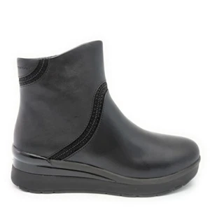COMODO Y ELEGANTE BOTIN MUJER STONEFLY CREAM-55 EN SUAVE PIEL NEGRA - Imagen 1 de 8